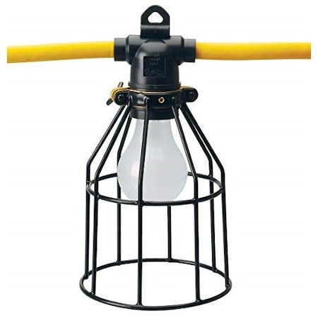 Southwire Coleman Cable Cord-O-Lite String Lights w/Metal Guard, 300V, 12ga, Yllw, 15A, 12/3 AWG, 150W, 100Ft 07539